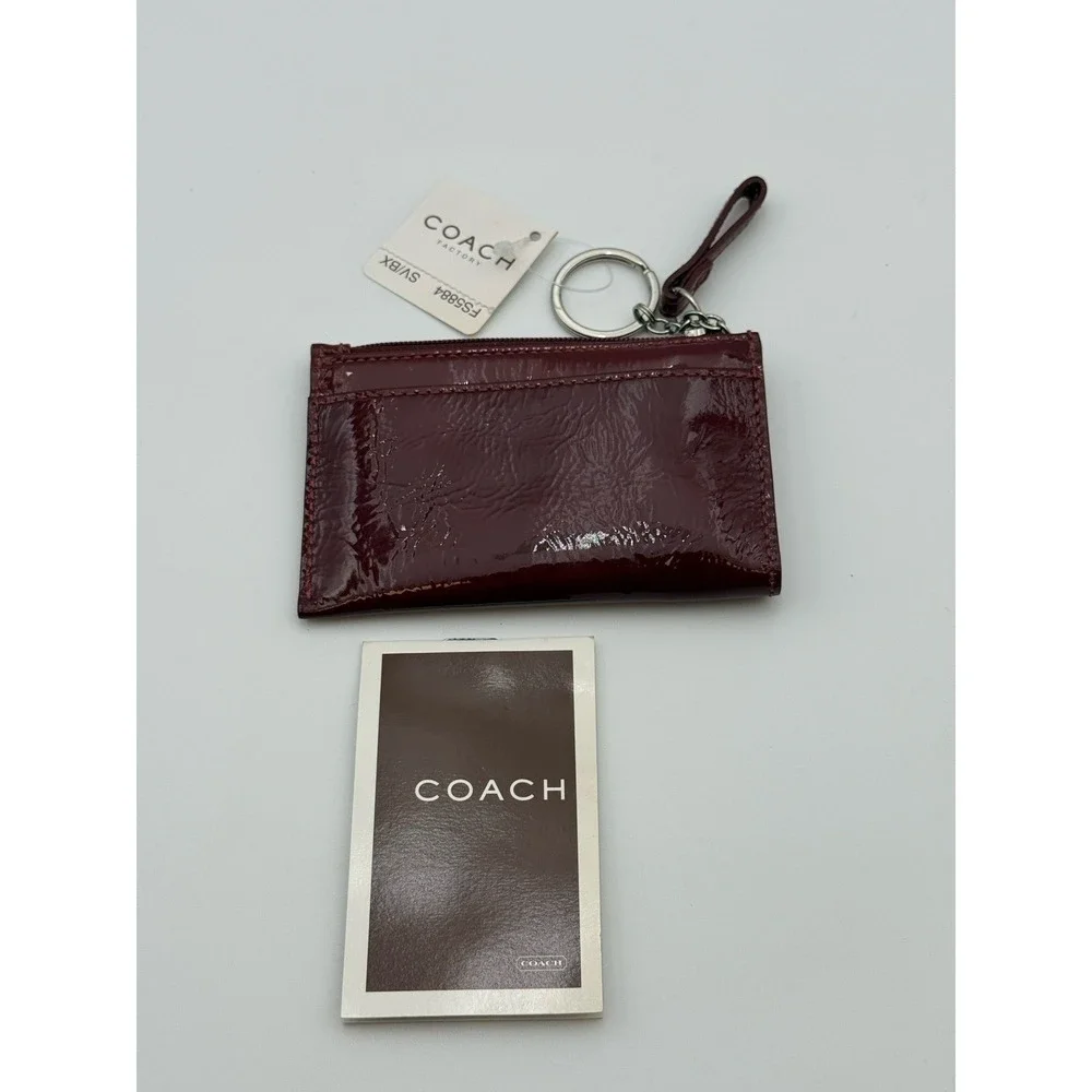 Coach Burgundy Patent Leather Shine‎ Pouch